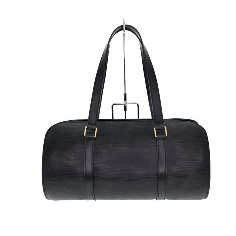 LOUIS VUITTON Soufflot Black Epi Leather Clutch Cylindrical Handbag